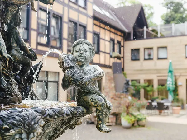 Brunnen vor dem Fachwerkflügel